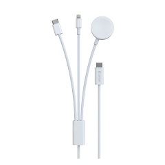 Devia EA520 1db USB-C -> 1db MagSafe 1db Lightning 1db USB-C M/M töltőkábel 1.2m fehér