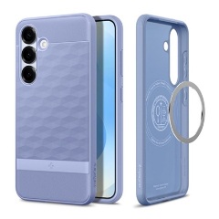 Samsung S25 SPIGEN PARALLAX szilikon telefonvédő ütésállóság, 3D rombusz, LILA