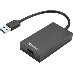 Sandberg 134-42 USB-A 3.0 -> HDMI 1.3 M/F adapter fekete