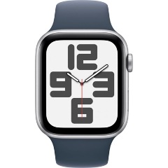 Apple Watch SE2 v2 GPS (44mm) ezüst alumínium tok , kék sport szíj (S/M) okosóra