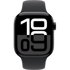 Apple Watch S10 GPS (42mm) kozmoszfekete alumínium tok, fekete sportszíj (M/L) okosóra