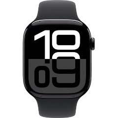 Apple Watch S10 GPS (46mm) kozmoszfekete alumínium tok, fekete sportszíj (M/L) okosóra