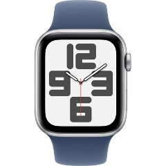 Apple Watch SE2 v3 GPS (40mm) ezüst alumínium tok, denim sportszíj (S/M) okosóra