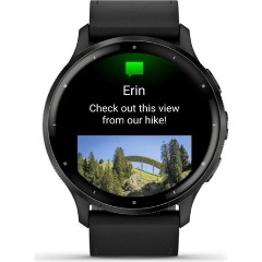 Garmin Venu 3 fekete, fekete kerettel, bőr és szilikon szíjjal okosóra