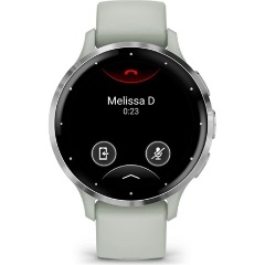 Garmin Venu 3S zsálya, ezüst kerettel, szilikon szíjjal okosóra