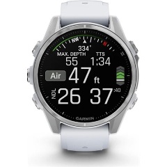 Garmin 010-02903-00 fenix 8 AMOLED (43mm) fehér szilikon pántos ezüst okosóra