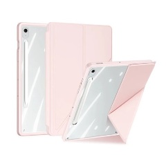 Samsung Tab S10 FE Plus WIFI DUX DUCIS MAGI ORIGAMI tok álló, bőr hatású aktív FLIP, ceruza tartó, RÓZSASZÍN