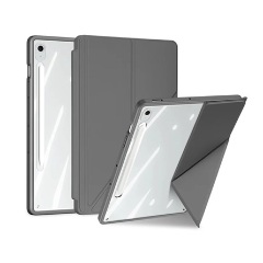 Samsung Tab S10 FE Plus WIFI DUX DUCIS MAGI ORIGAMI tok álló, bőr hatású aktív FLIP, ceruza tartó, SZÜRKE