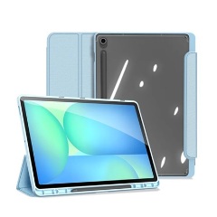 Samsung Tab S10 FE Plus WIFI DUX DUCIS TOBY tok álló, bőr hatású aktív FLIP, ceruza tartó, VILÁGOSKÉK