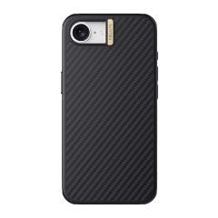 iPhone 16e NILLKIN SYNTHETIC FIBER PRO műanyag telefonvédő aramid bevonat, MagSafe, FEKETE/ARANY