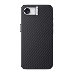 iPhone 16e NILLKIN SYNTHETIC FIBER PRO műanyag telefonvédő aramid bevonat, MagSafe, FEKETE/EZÜST