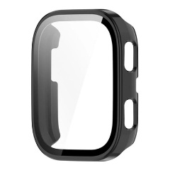 Amazfit Bip 6 GIGAPACK Műanyag keret BUMPER, ütésállóság + kijelzővédő üveg, FEKETE