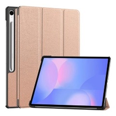 Samsung Tab S10 FE Plus WIFI GIGAPACK Tok álló, bőr hatású aktív FLIP, ceruza tartó, ROZÉARANY