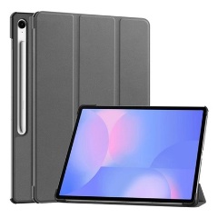 Samsung Tab S10 FE Plus WIFI GIGAPACK Tok álló, bőr hatású aktív FLIP, ceruza tartó, SÖTÉTSZÜRKE