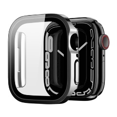 Apple Watch Series 9 41mm DUX DUCIS HAMO műanyag keret ütésállóság, fém hatás + kijelzővédő, FEKETE