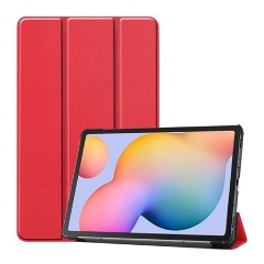 Samsung Tab S6 Lite 10.4 LTE Gigapack Tok álló, bőr hatású FLIP, asztali tartó, PIROS