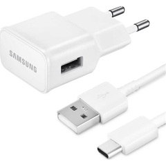 SAMSUNG hálózati töltő USB aljzat (10W + EP-DN930E Type-C kábel) FEHÉR (Gigapack csomagolás)