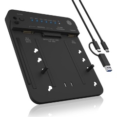 Raidsonic Clone- & DockingStation 2.5"/3.5" SATA / m.2 NVMe SATA3 / PCIe NVMe  dokkoló fekete