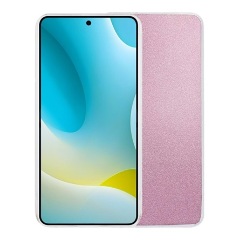iPhone 15 Pro Gigapack szilikon telefonvédő műanyag belső, csillogó hátlap, RÓZSASZÍN