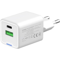COLORWAY AC töltő GaN Mini CW-CHS053PD-WT 30W PD port PPS USB (Type-C PD + USB QC4.0) fehér