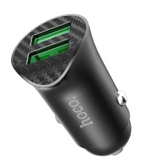 HOCO Z39 autós töltő 2 USB aljzat 18W, gyorstöltő 3.0, FEKETE