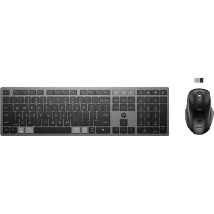 HP 725 Multi-Device Bluetooth / vezeték nélküli magyar membrán billentyűzet + egér fekete-szürke